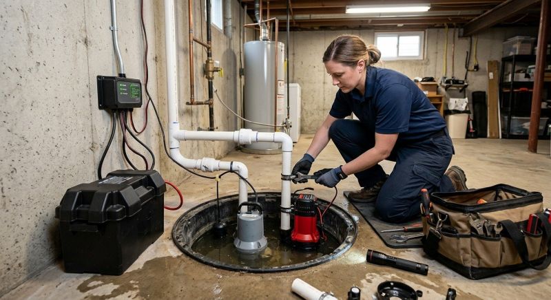 Sump Pump Relocation in West Des Moines, IA